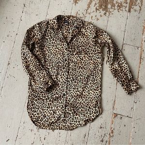 Frederick''s of Hollywood Animal Leopard Print Night Shirt Pajama Top